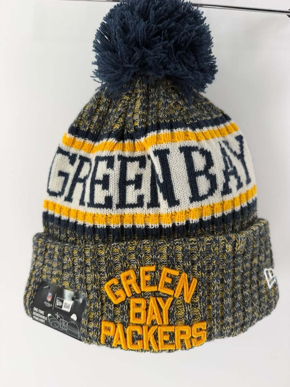 New Era Green Bay Packers NFL Removable Pom Knit Beanie NWT